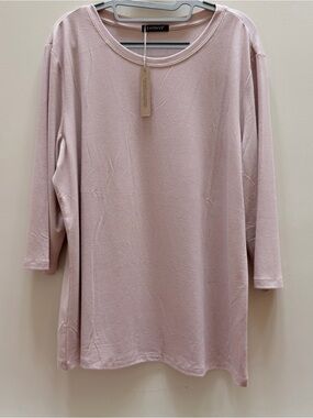 Women's Light Pink Relaxed Scoop Neck Top